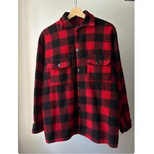 1960s Wool Buffalo Check Shacket | Vintage Canadian Made Jacket